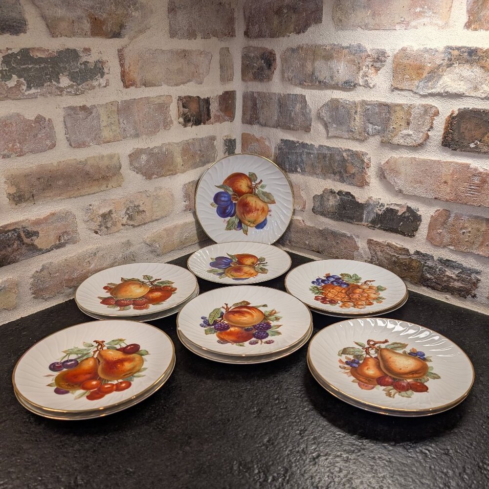 Old Nuremberg Bavaria Germany Fruit Porcelain Salas Plates - Set of 12